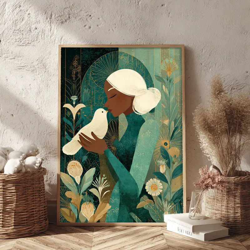 Dovelisse Canvas Wall Painting - Brown Frame media 3