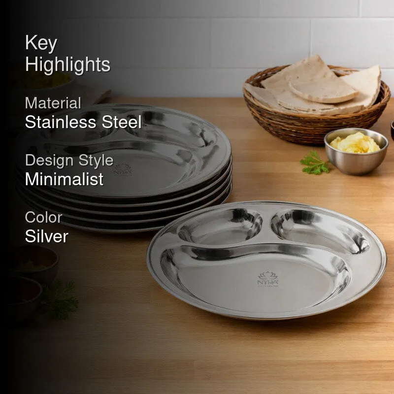 Servia Stainless Steel Dinner Plate - Set Of Six media 2