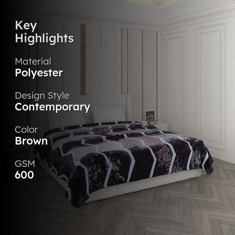 Monte Carlo Midnight Mosaic Blanket (Brown)- 600 GSM media 2