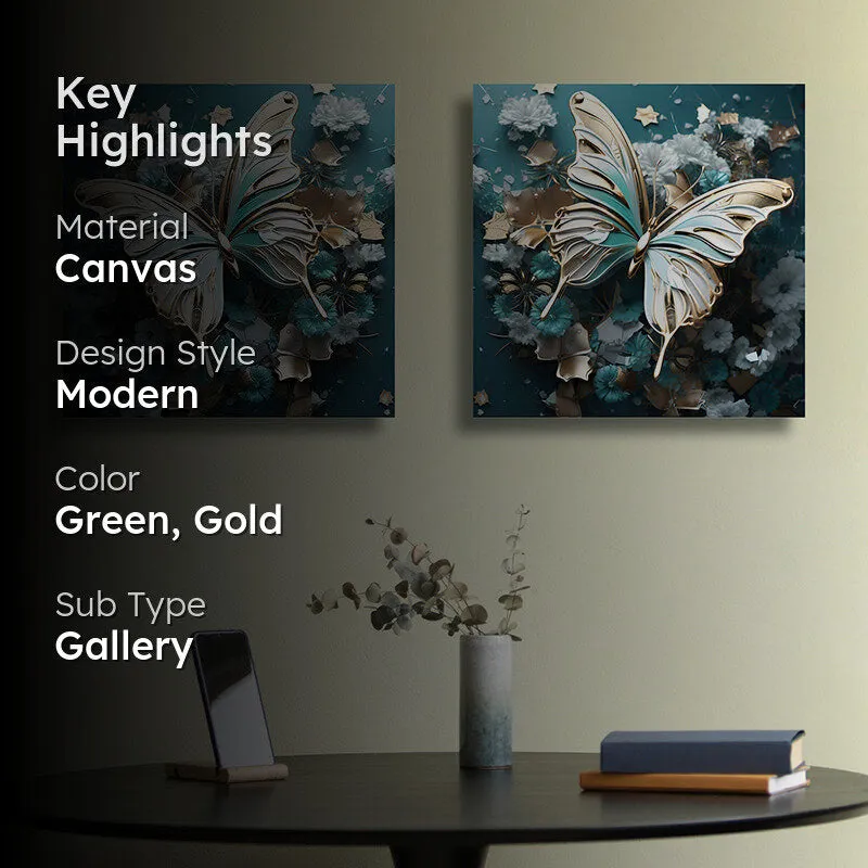 Papilio Of Dreams Canvas Wall Art - Set Of Two media 2