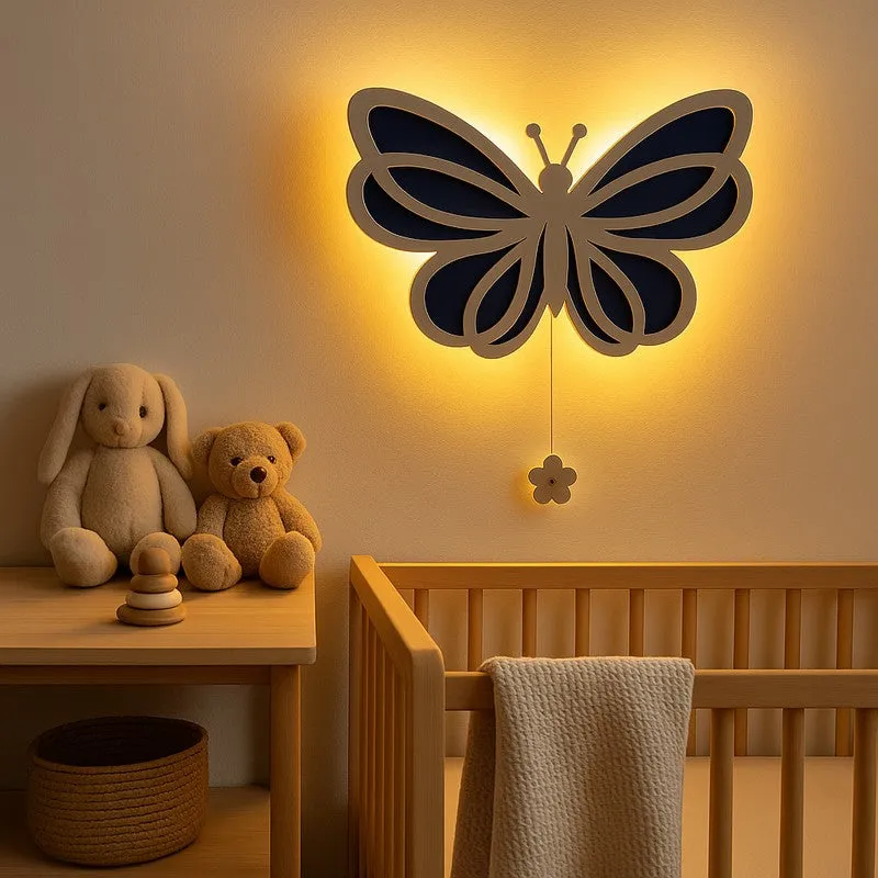Tiny Butterfly Glow Battery Operated MDF Wall Lamp media 3