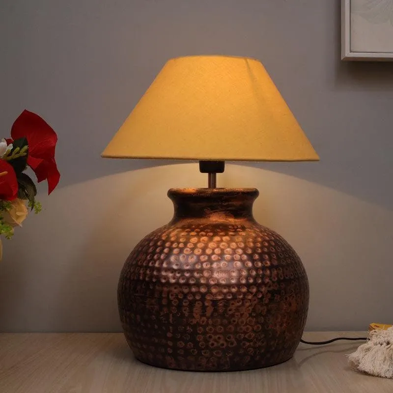 Girisha Fabric Table Lamp - Gold,Bronze media 1
