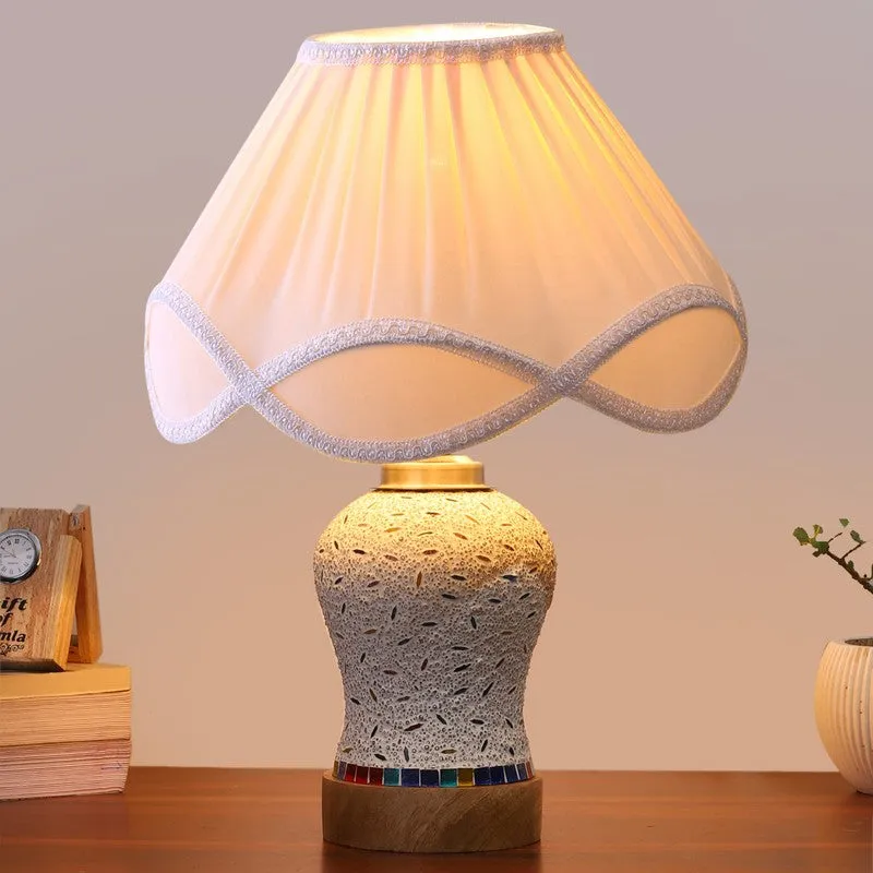 Nivora Arc Pleated Wooden Table Lamp - Multicolor media 3