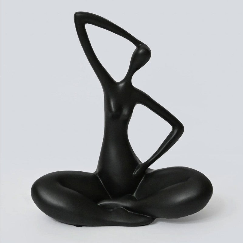 Meditative Pose Decorative Sculpture - Black media 3
