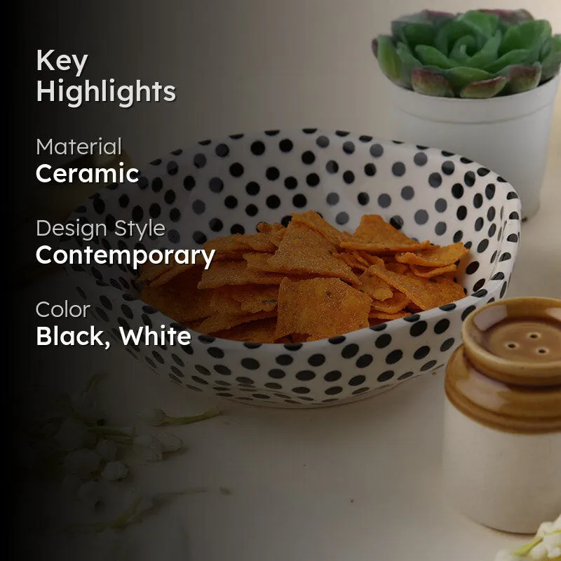 Otello Ceramic Snack Bowl (Black) - 350 mL media 2
