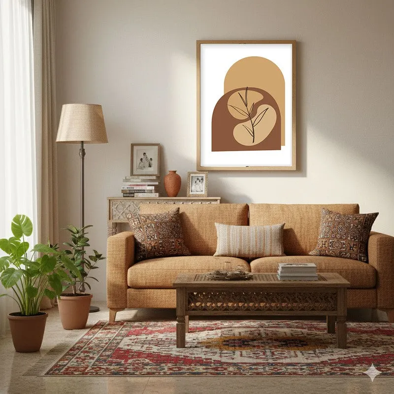 Canyon Leaf Canvas Wall Painting With Brown Frame media 4