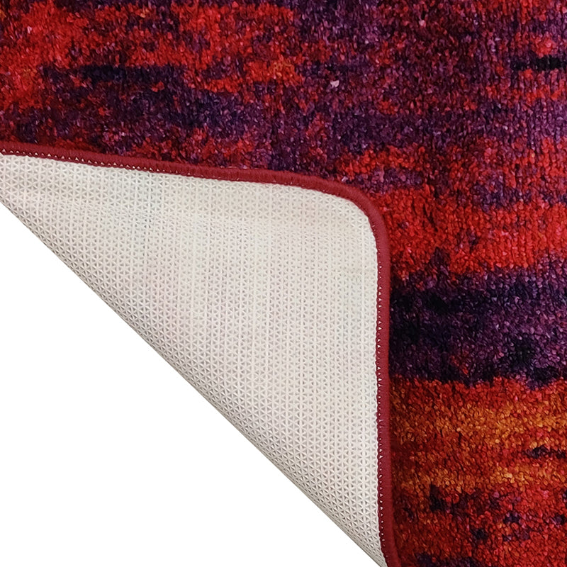 Baird Abstract Micro Fiber Area Rug - Purple & Orange media 6