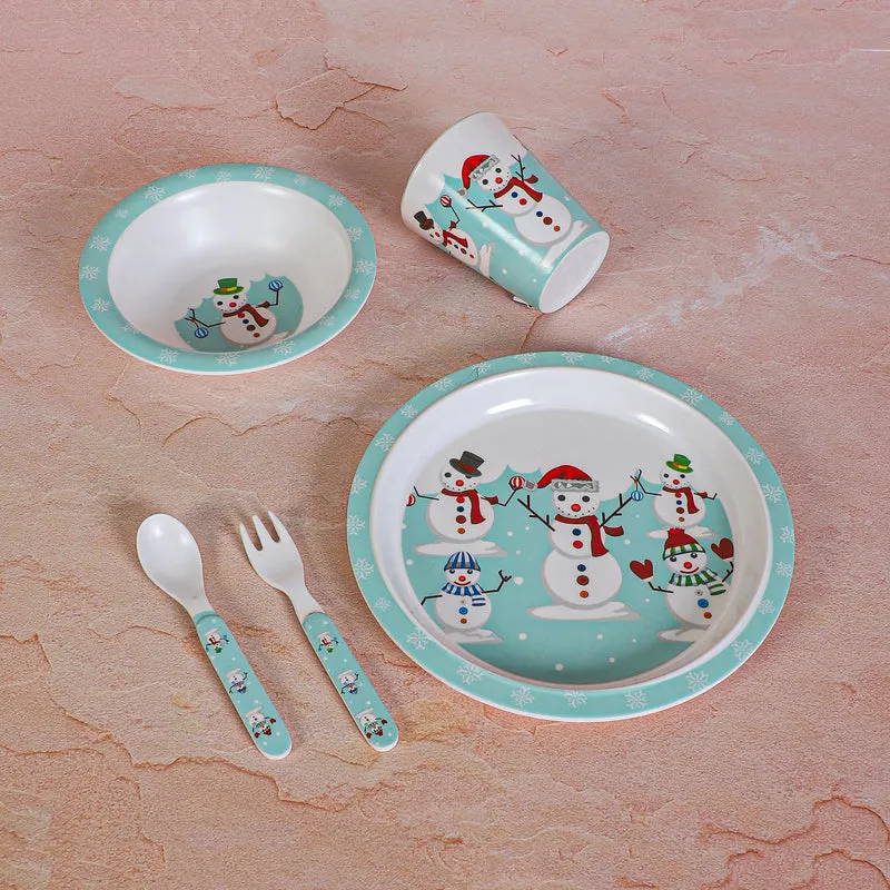 Snowman Party Kids Dinner Set - Five Piece Set media 4