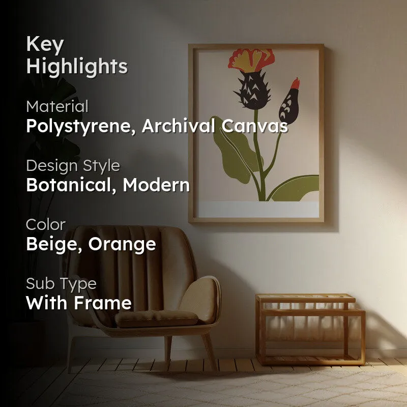 Floral Symphony Archival Canvas Wall Art - Natural Brown Frame media 2