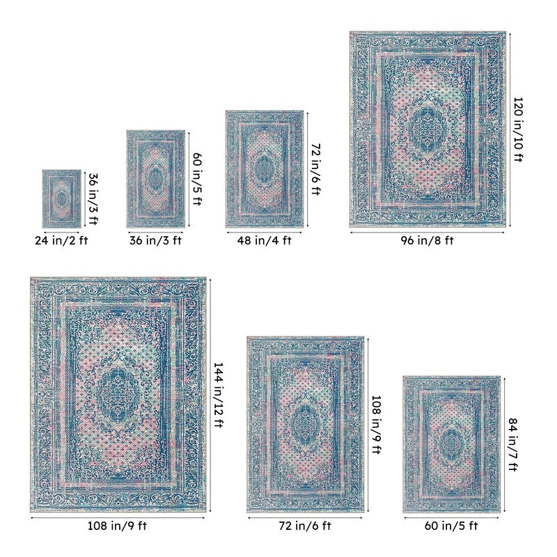 Nathan Ethnic Carpet - Sky Blue media 12
