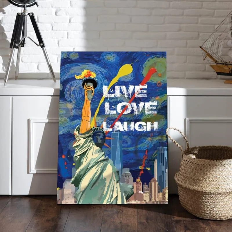 Live Love Laugh NYC Canvas Wall Painting media 3