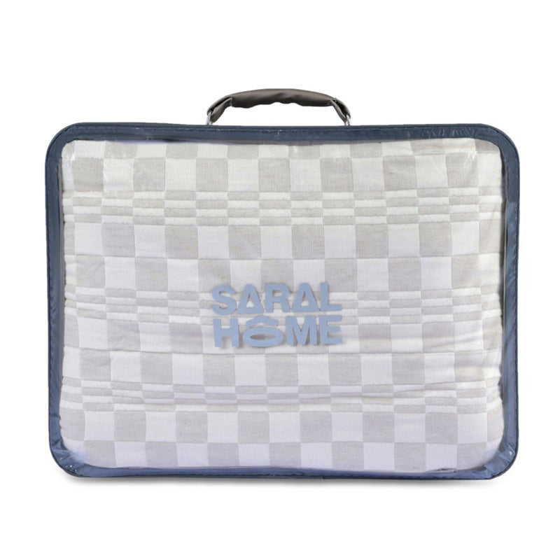 Ivory (Beige Checks Comforter) - Two Piece Set media 7