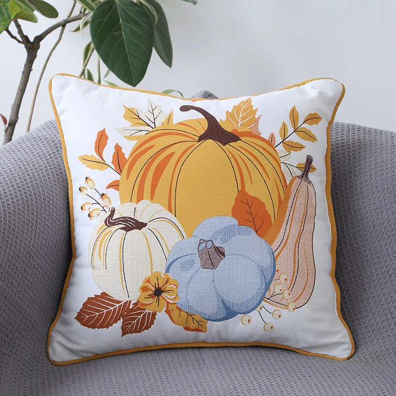 Autumn Squash Cotton Cushion Cover - Set Of Two media 4