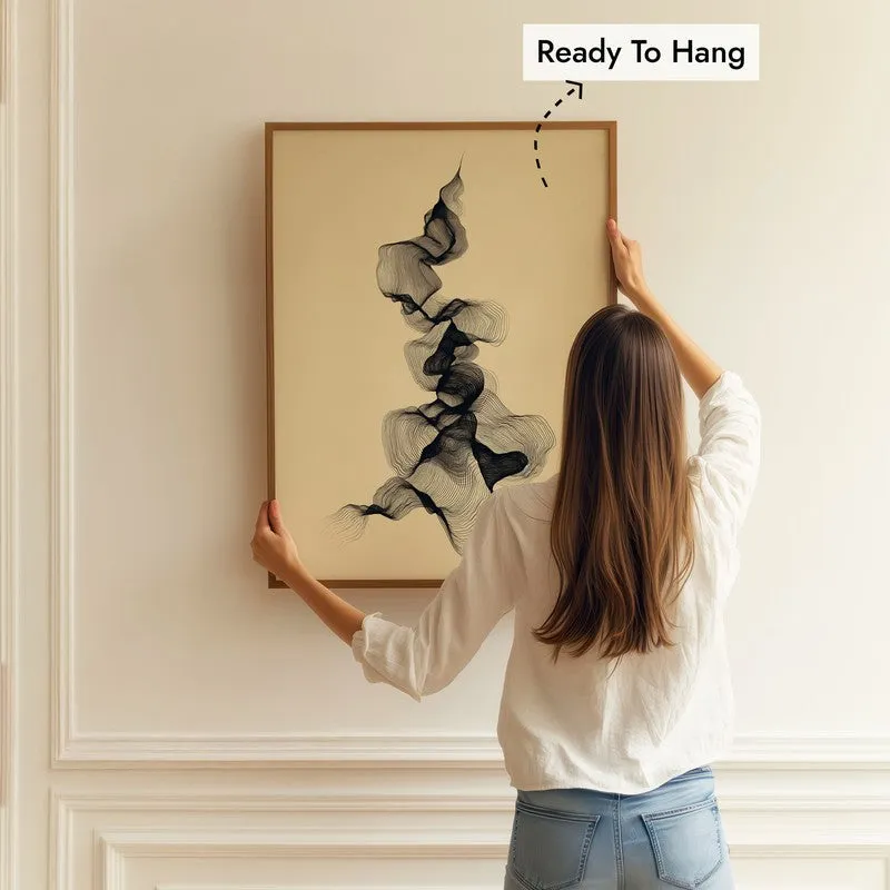 Soft Ascension Archival Paper Wall Painting With Brown Frame media 4