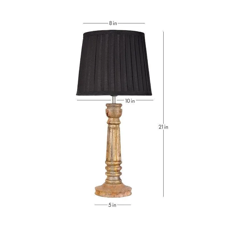 Classy With Twist Pillar Fabric Table Lamp - Black,Brown media 5