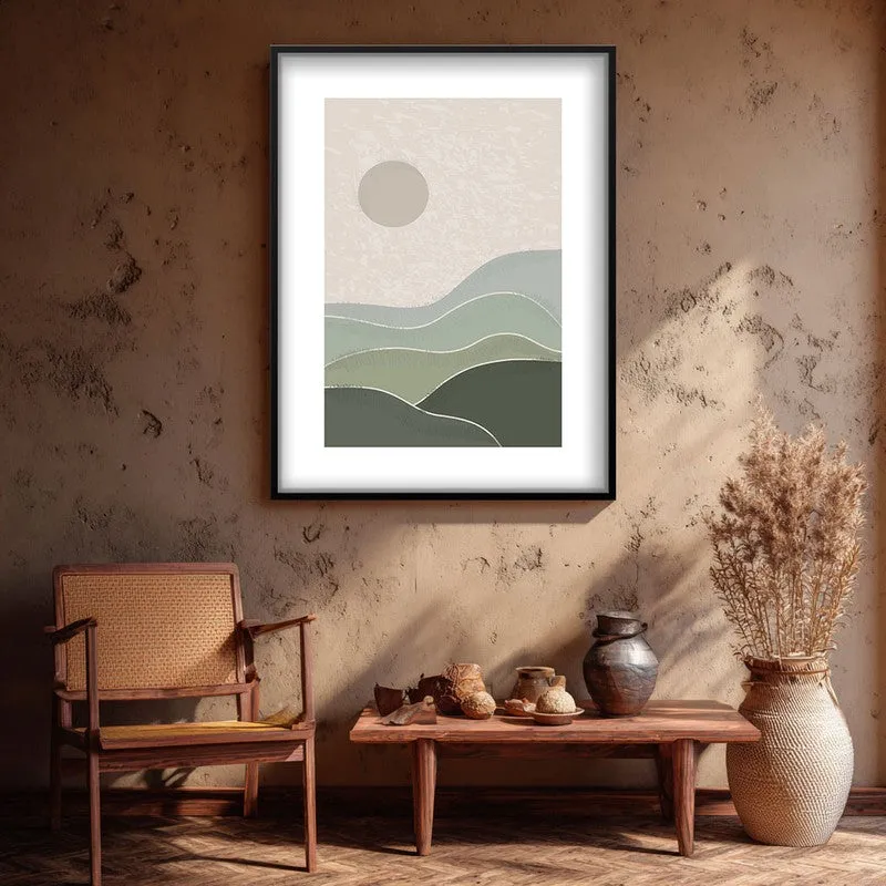 Muted Morning Canvas Wall Painting With Black Frame media 3