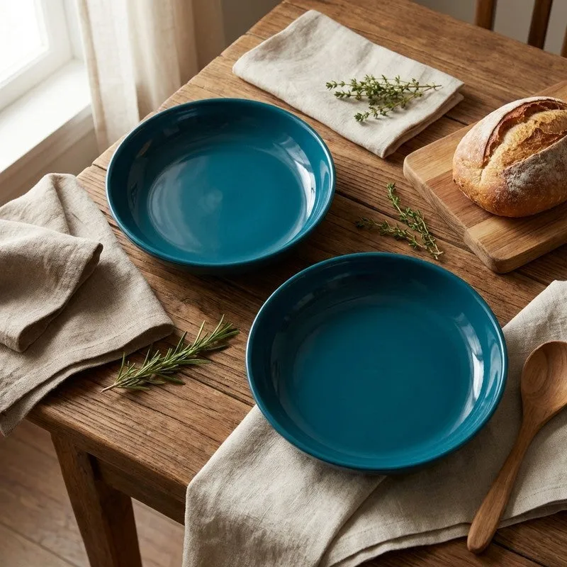Ceramic Salad Bowls (Blue,300 mL Each) - Set Of Two media 3