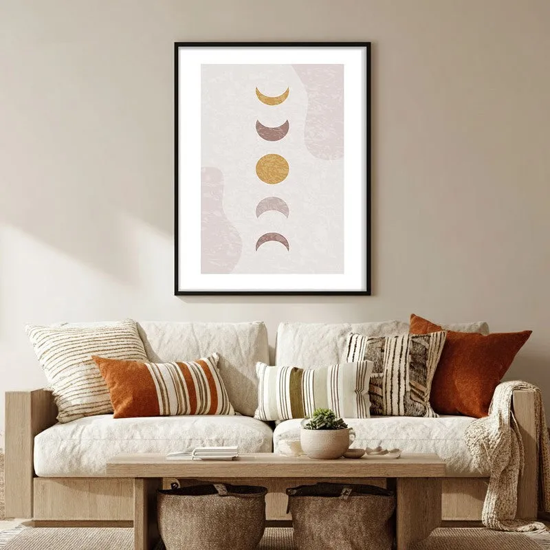 Mauve Equilibrium Canvas Wall Painting With Black Frame media 5