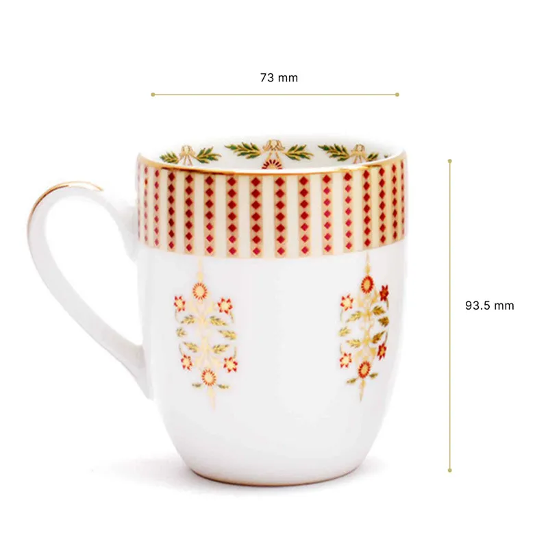 Gilded Coupe 24k Gold Brushed Porcelain Coffee Mug(280 mL Each) - Set Of Two media 8