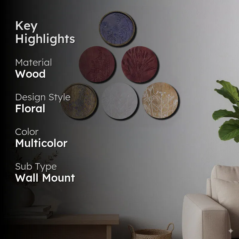 Garden of Delights Wooden Wall Plates - Set Of Six media 2