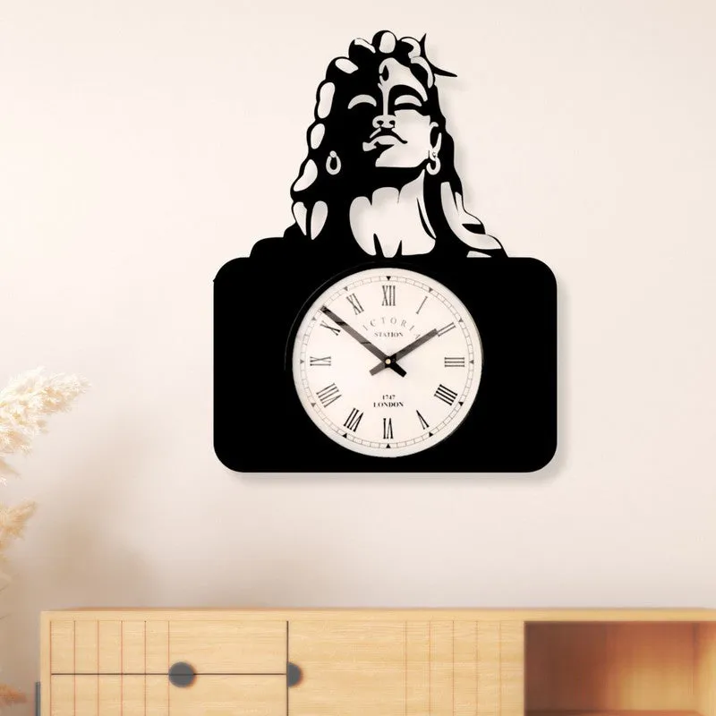 Adiyogi Steel Analog Wall Clock - Black media 1