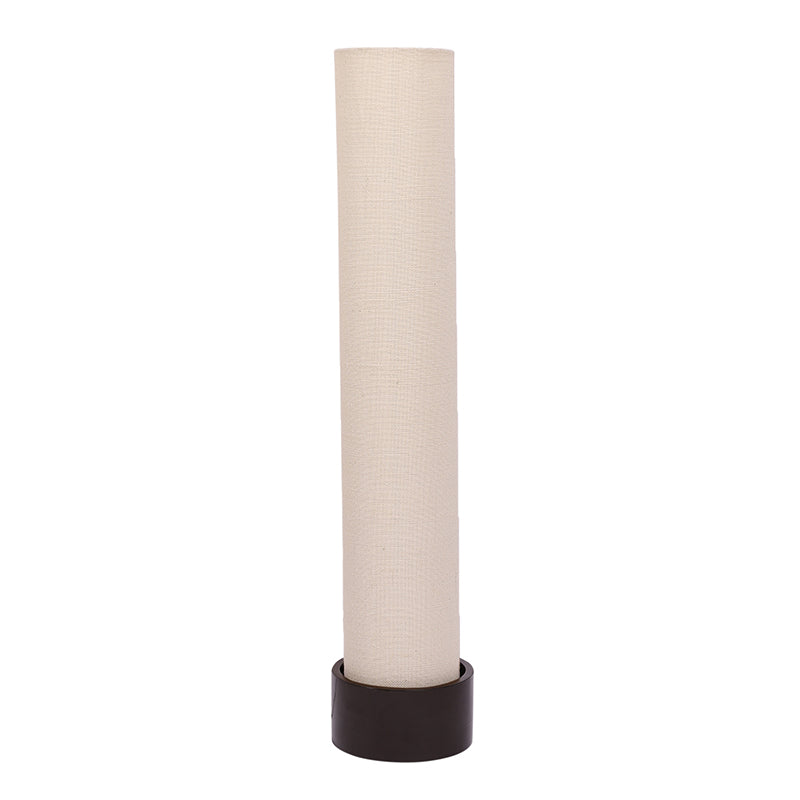 Neila Wooden Tower Floor Lamp With Jute Shade - White media 3