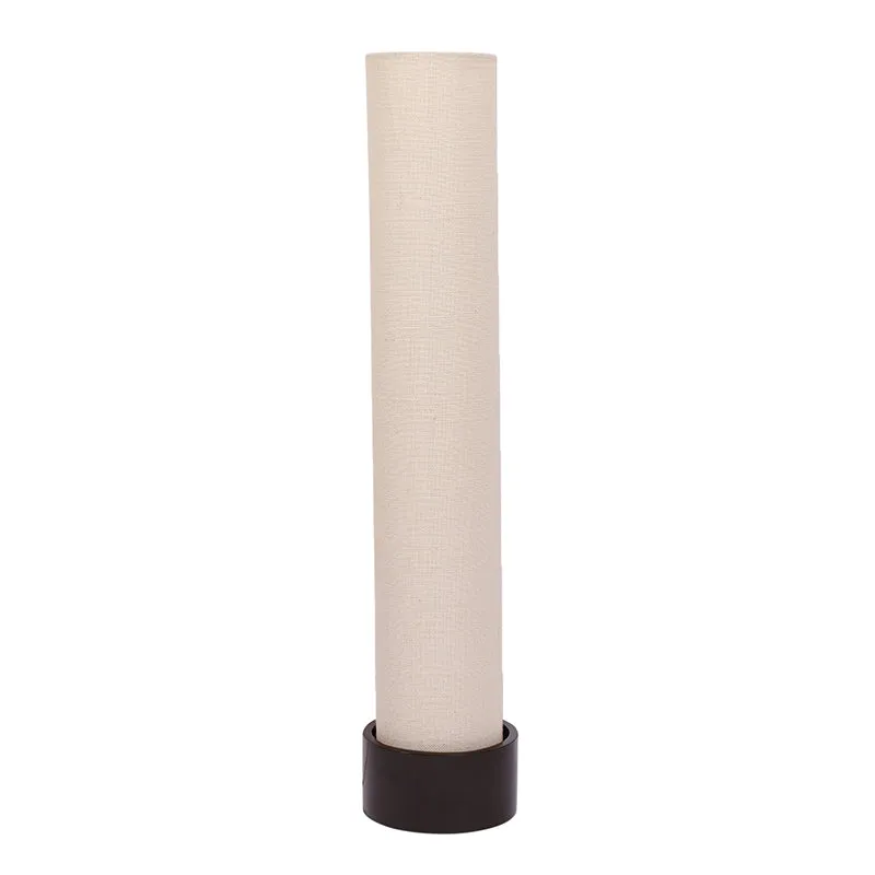 Neila Wooden Tower Floor Lamp With Jute Shade - White media 3