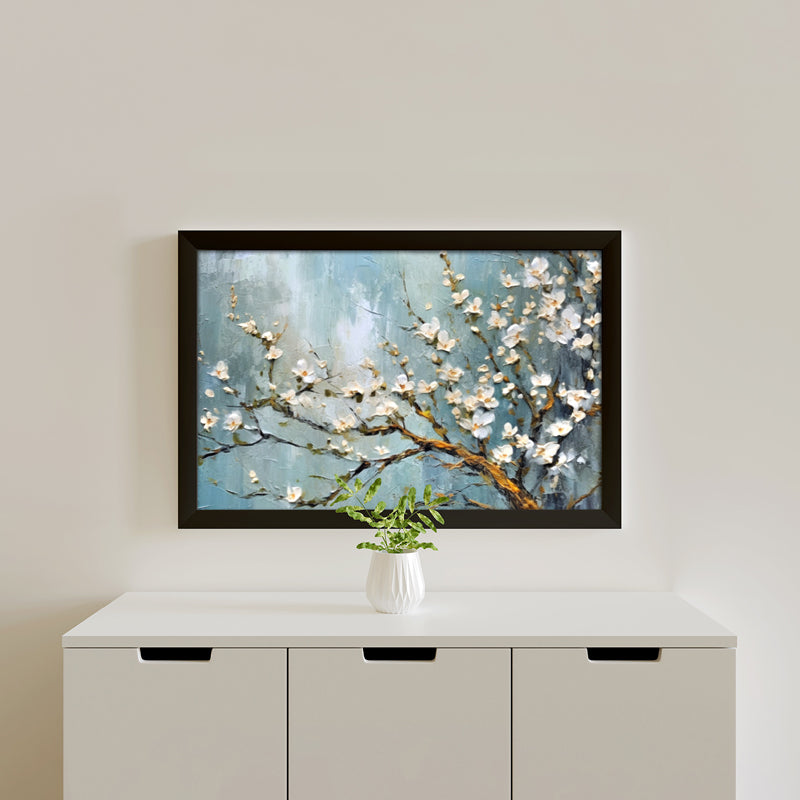 Snowy Blooms Wall Painting