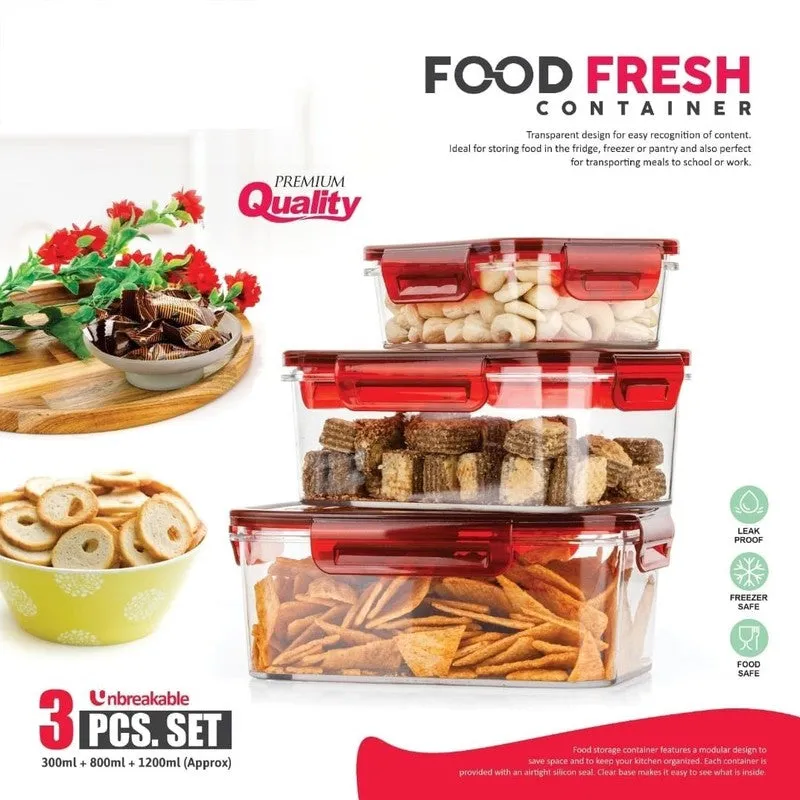 PureStore Plastic Food Container (1200 mL Each) - Set Of Three media 5