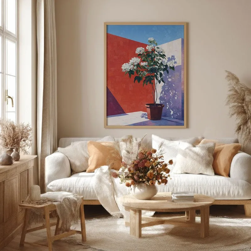 Sunlit Foliage Canvas Wall Painting - Brown Frame media 4