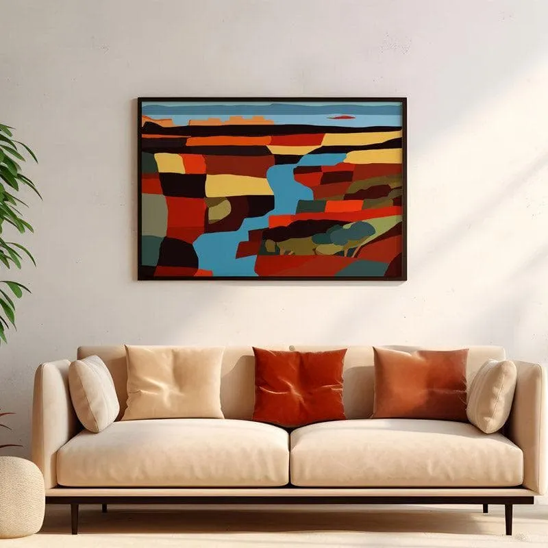 Vibrant Plains Canvas Wall Painting - Black Frame media 4