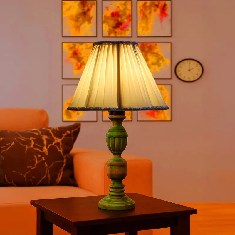 Arvello Rivo Wooden Table Lamp - OffWhite media 1
