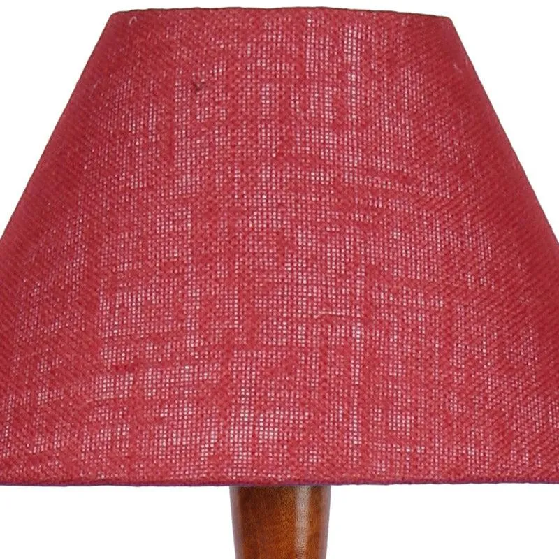 Tira Vintage Wooden Floor Lamp With Jute Shade - Maroon media 5