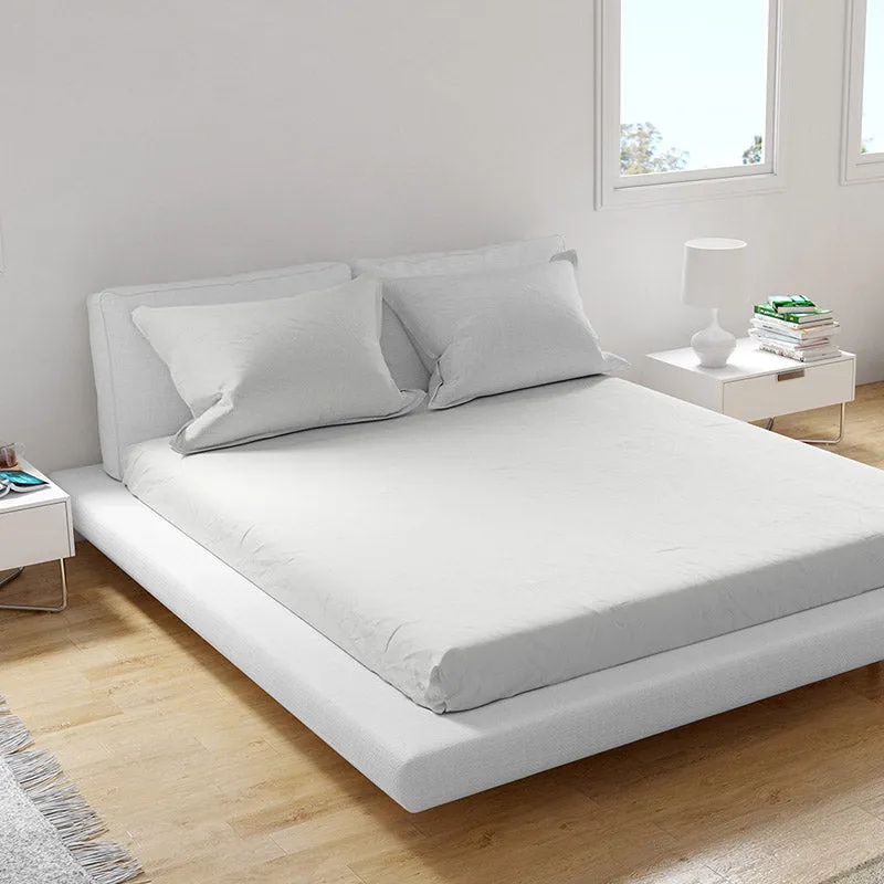 Solid Bliss Sateen Solid Cotton Bedsheet (Lace White) - 250 TC media 1