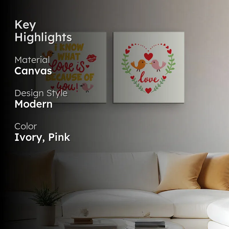 Love Notes Canvas Wall Painting - Set Of Two media 2