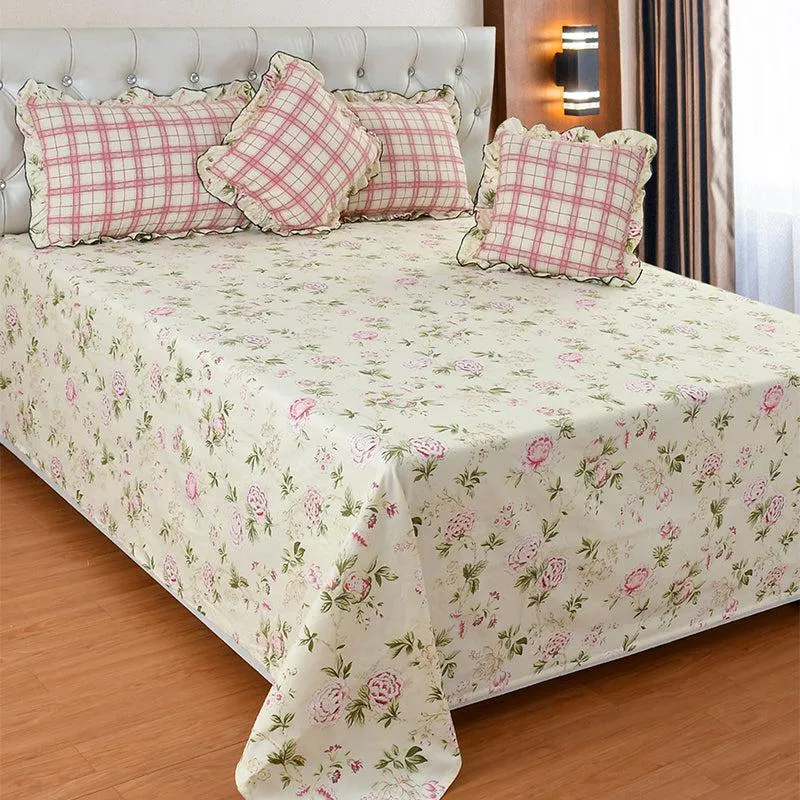 Viaro Frilled Floral Bedding Set - Five Piece Set media 1