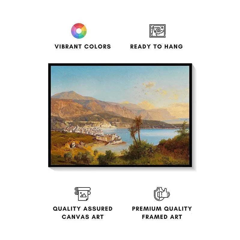 Landscape Afternoon Canvas Wall Painting - Black Frame media 4