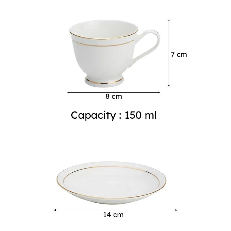 Echo Bone China Cup & Saucer (150 ML) - Twelve Piece Set media 6