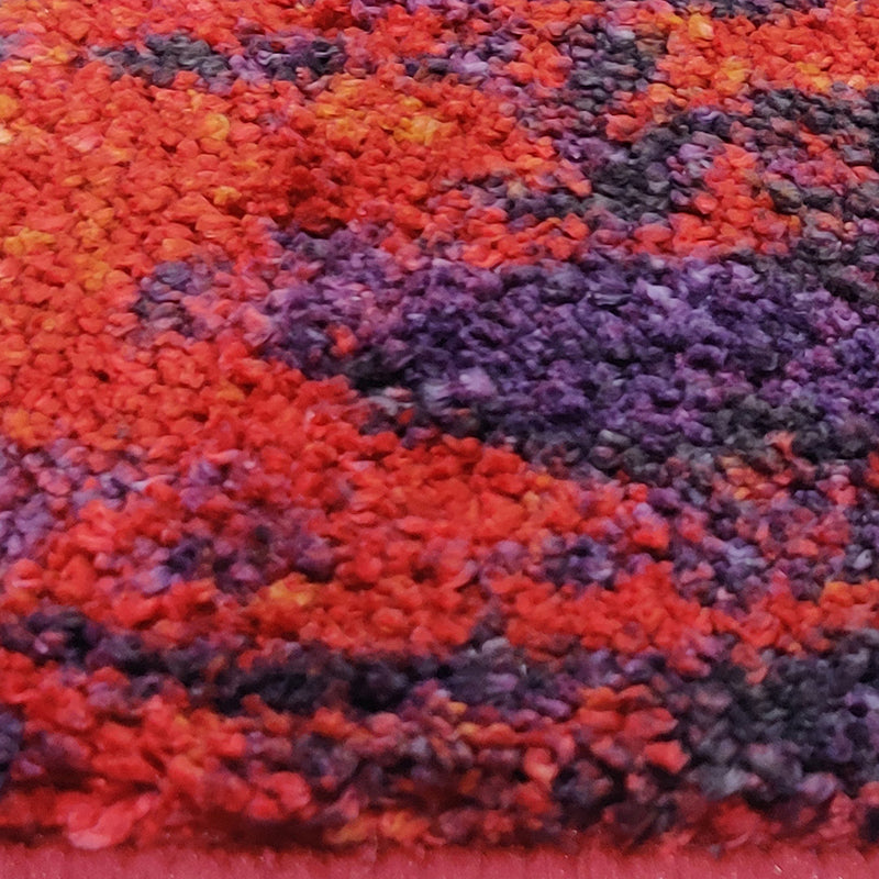 Baird Abstract Micro Fiber Area Rug - Purple & Orange media 4