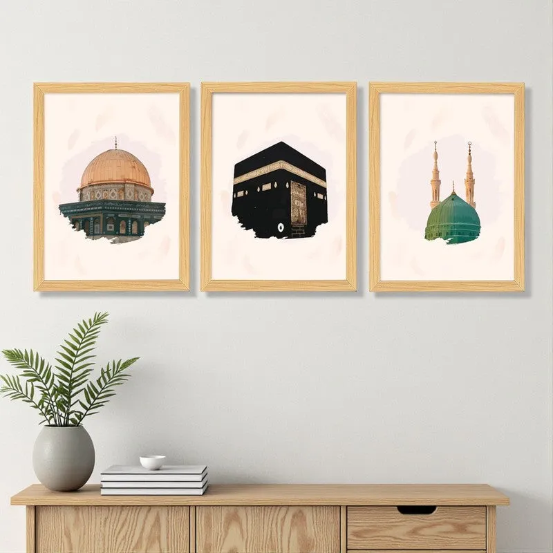 Minarets Of Makkah Wall Art - Set Of Three media 3