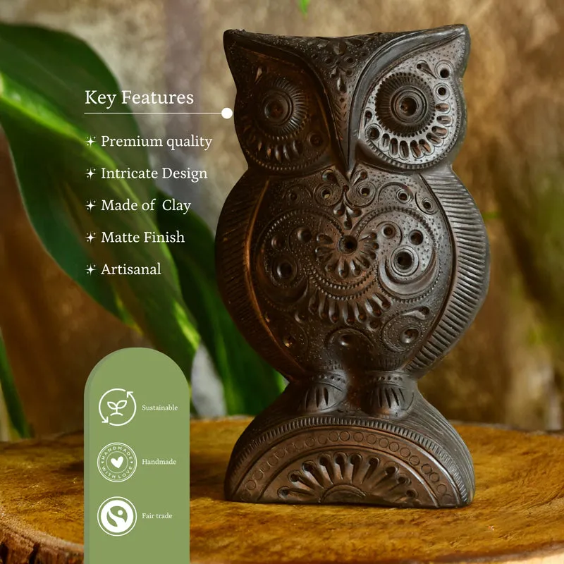 Mitti Hoot Terracotta Showpiece media 4