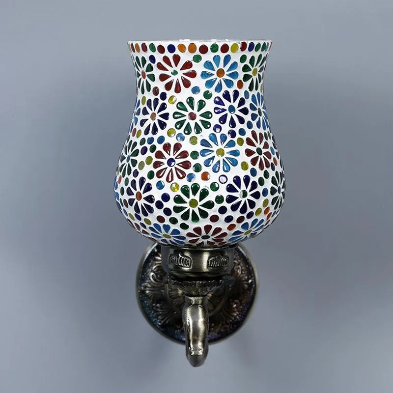 Ervo Retro Mosaic Glass & Metal Wall Lamp media 4