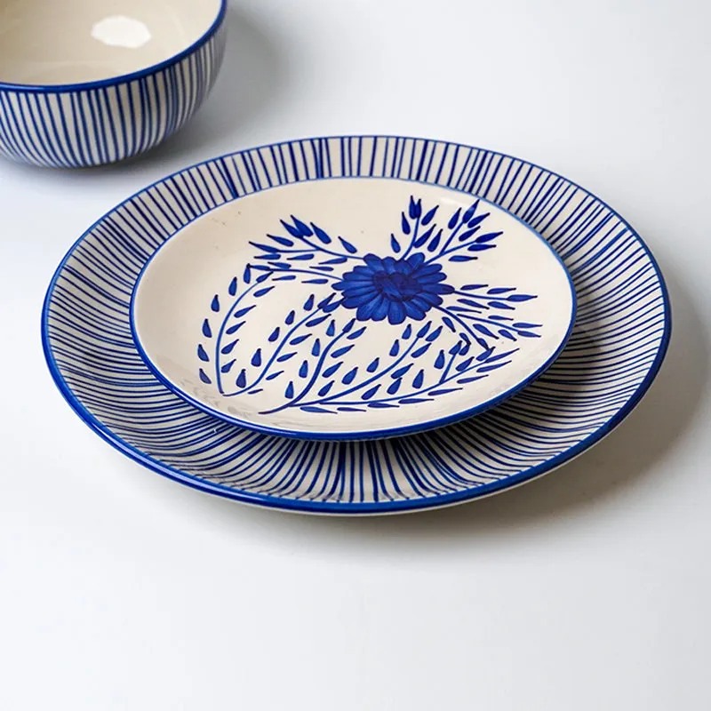 Fiora Handpainted Ceramic Dinner Set - 22 Piece Set media 3