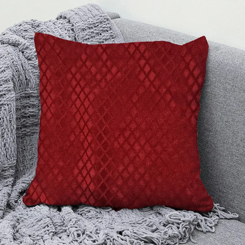 Luxe Diamond Velvet Cushion Cover (Red) - Set Of Five media 3