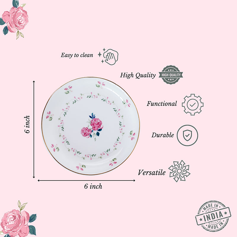 Magique: Portrait of a Rose Bone China Snack Plates - Set of Four media 8