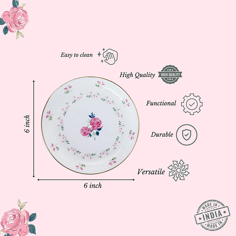 Magique: Portrait of a Rose Bone China Snack Plates - Set of Four media 8