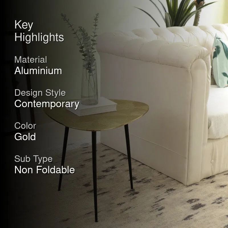 Triangular Pattern Aluminum Side Table - Gold media 2