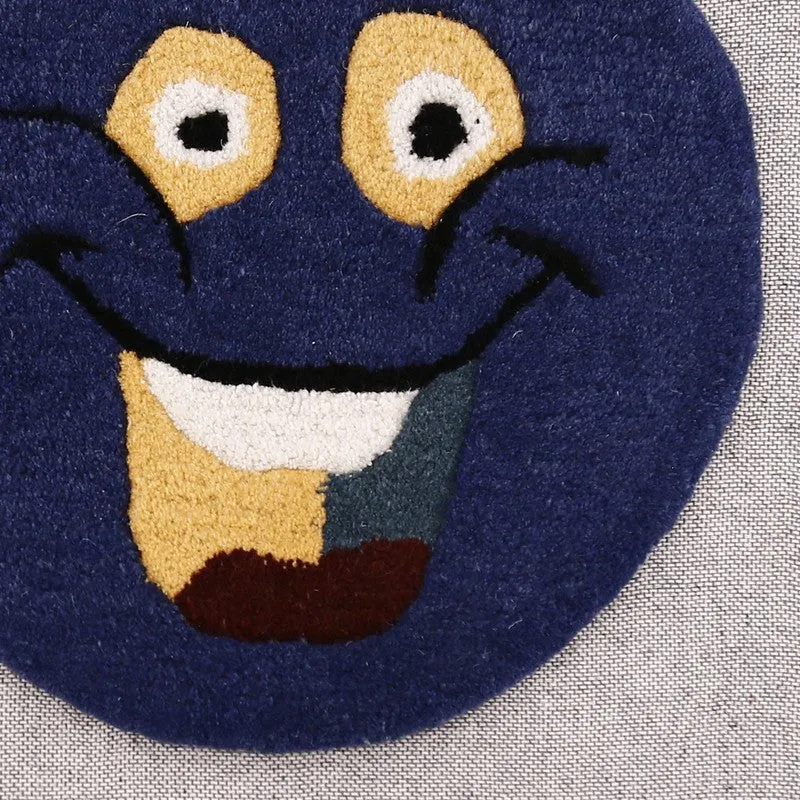 Smile Burst Wool Carpet - Blue media 5