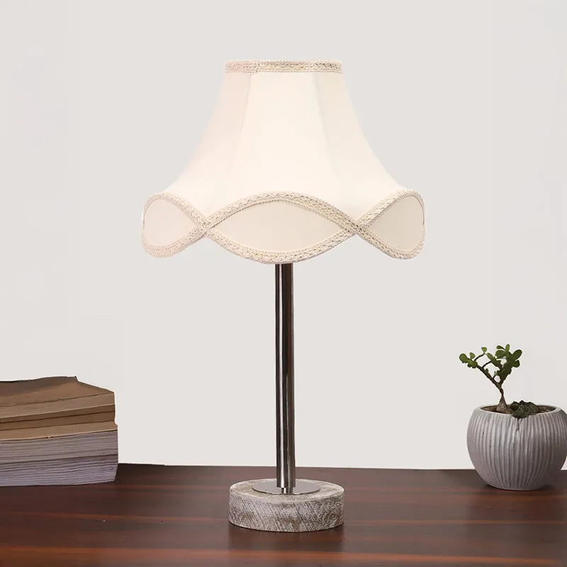 Valencia Arc Rodin Wooden Table Lamp - OffWhite,Silver,White media 3