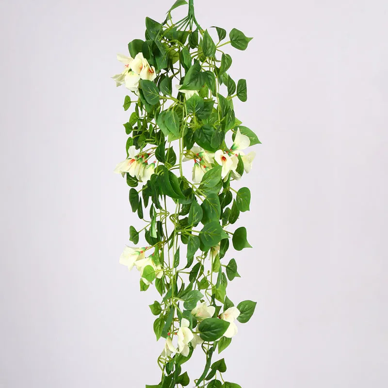 Peternia Artificial Hanging Bougainvillaea Plant - White & Green media 4